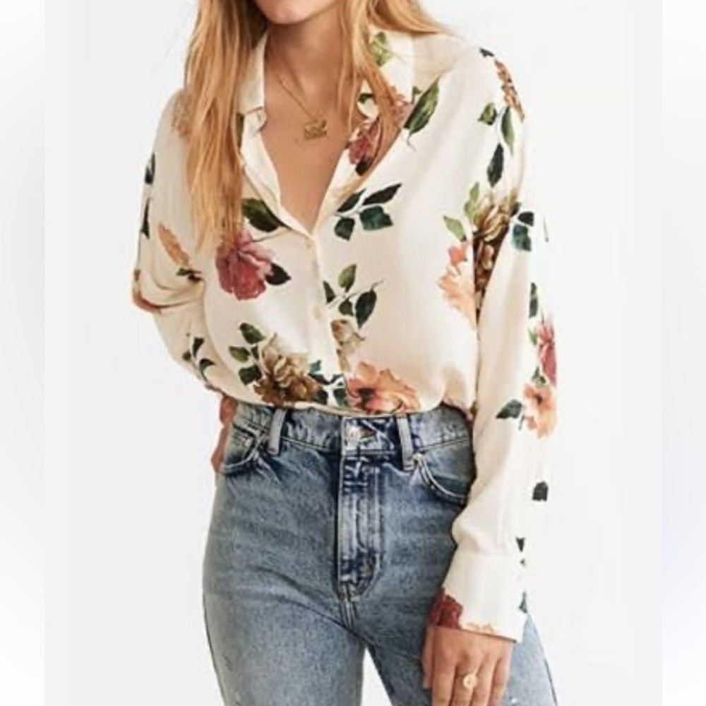 Philosophy Button Up Floral Top